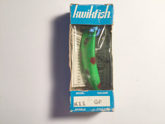 Vintage Kwikfish K11 GF Green Fluorescent Color