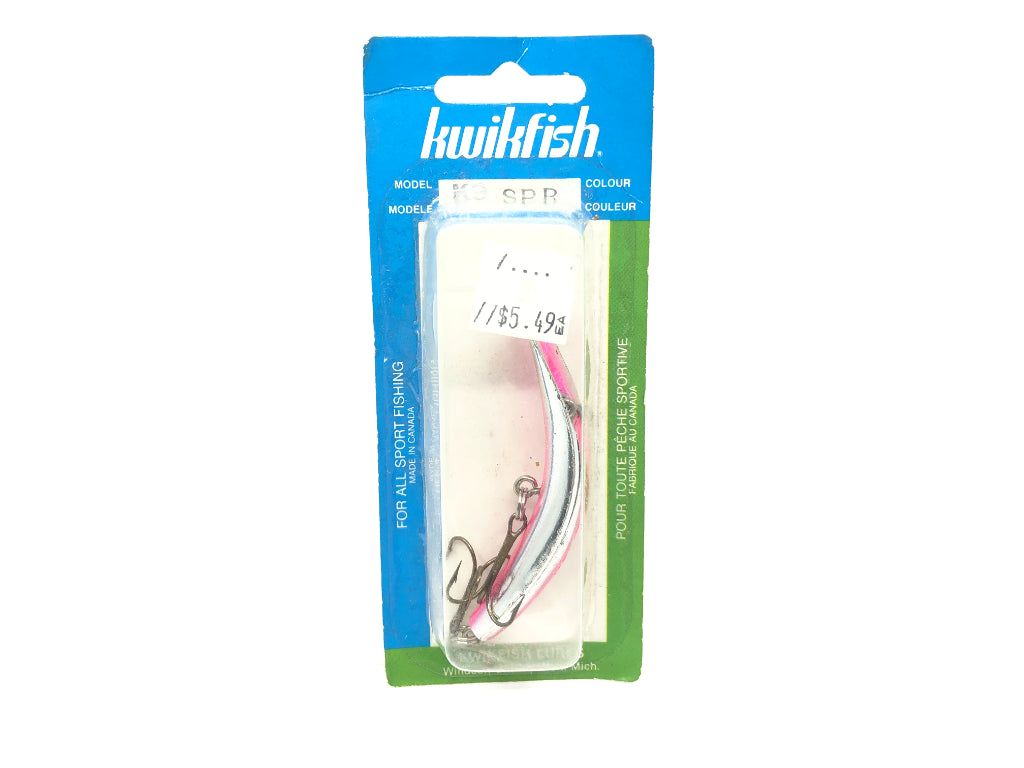 Kwikfish K9 SPR Silver Plated Red Fluorescent Stripes Color New on Card Old Stock
