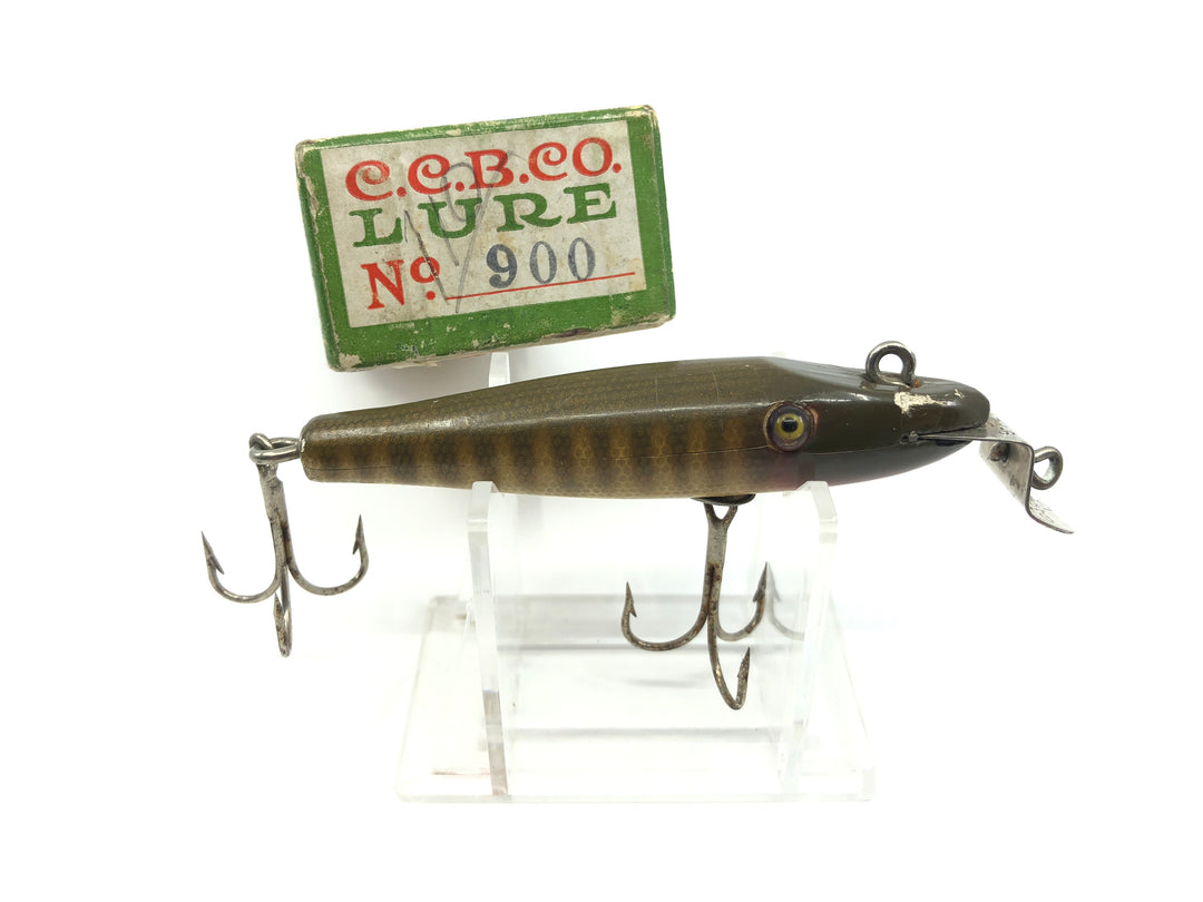 Early Creek Chub 900 Baby Pikie Wooden Lure Glass Eyes Double Line Tie