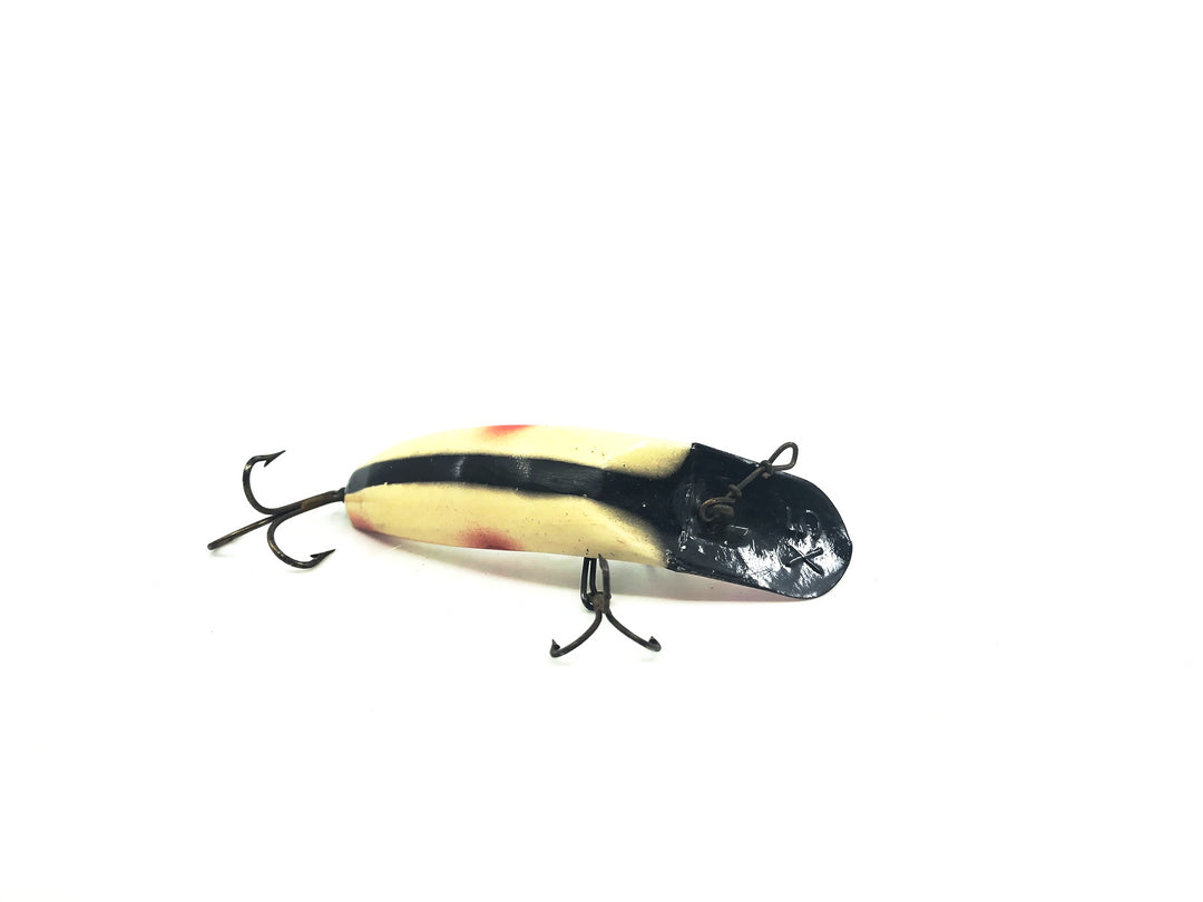 Vintage Helin Flatfish X5 WB White Black Stripe Red Tip Color