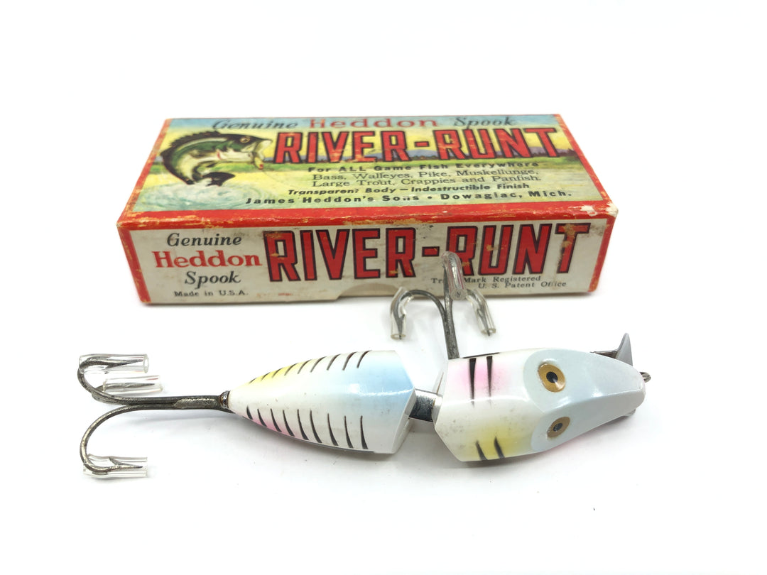 Heddon Jointed Sinking River Runt 9330 XBP Pearl and Black Shore Color with Box
