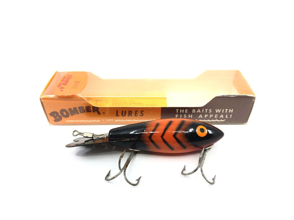 Bomber Wooden 412 Orange/ Black Ribs Color with Box