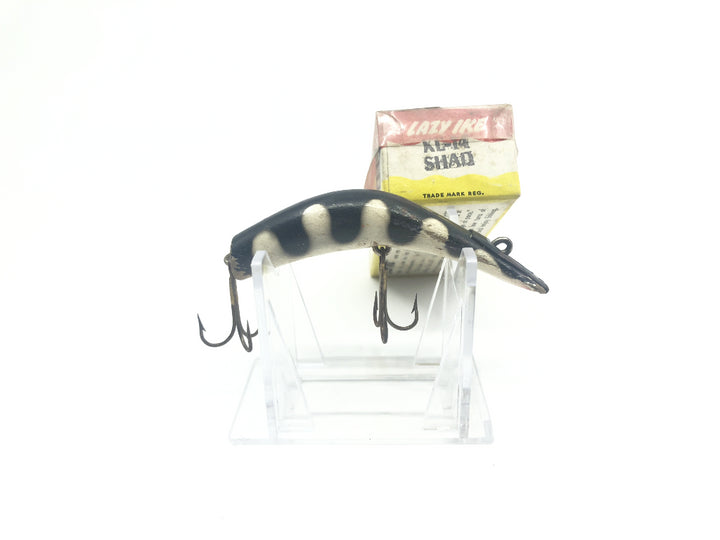Kautzky Wooden Lazy Ike KL 14 Shad Black and White with Box