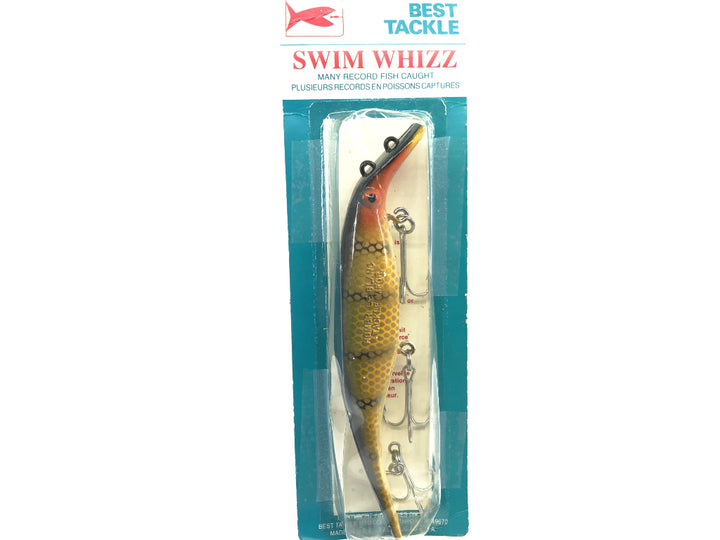 Best Tackle Swim Whizz 8" Perch White Belly Color New on Card Old Stock