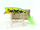 Bomber popper Fluorescent Green with Tail, Spinner and Bore