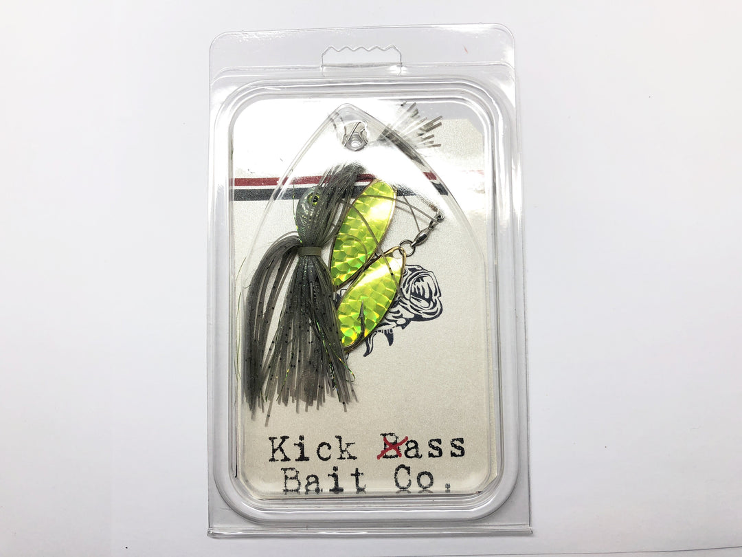 Kick Bass Bait Co 3/8 oz Spinnerbait in Green Smoke Color