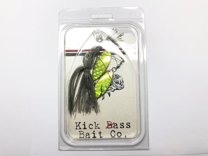 Kick Bass Bait Co 3/8 oz Spinnerbait in Green Smoke Color