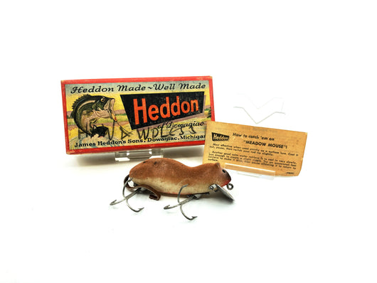 Vintage Heddon Meadow Mouse with Box 9800, BM Brown Mouse Color