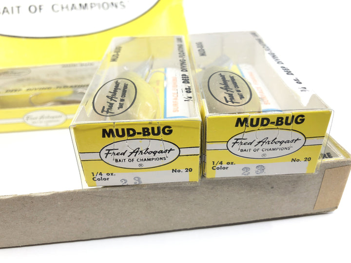 Arbogast Dealer Box of Six Mud Bugs New in Boxes