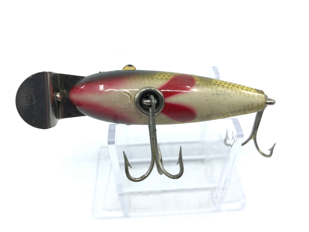 Creek Chub 4300 River Scamp in Perch Color 4301 Vintage Wooden Lure Glass Eyes