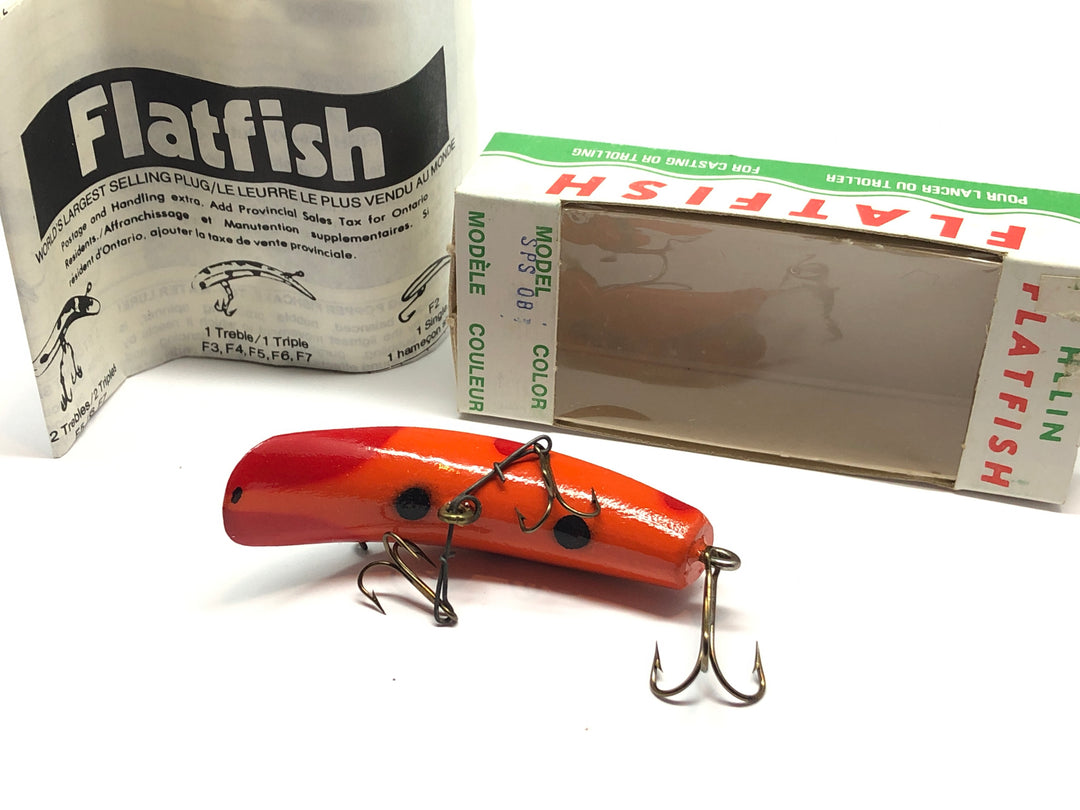 Helin Wooden Flatfish SPS OB Orange and Black Color with Box