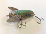 Heddon Crazy Crawler Old Wooden Lure Green and Yellow Warrior