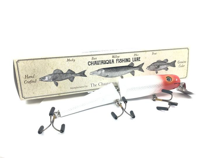 Jointed Chautauqua 8" Minnow Musky Lure Red and White 2017 Color