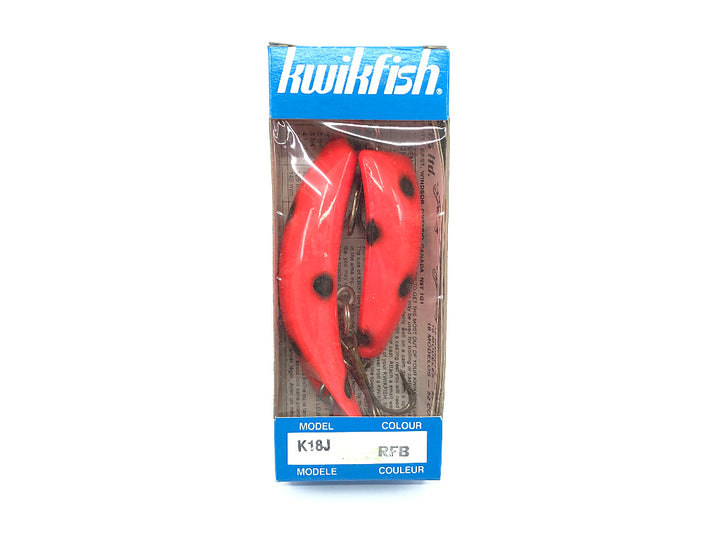 Pre Luhr-Jensen Kwikfish Jointed K18J RFB Red Fluorescent Black Spots Color New in Box Old Stock