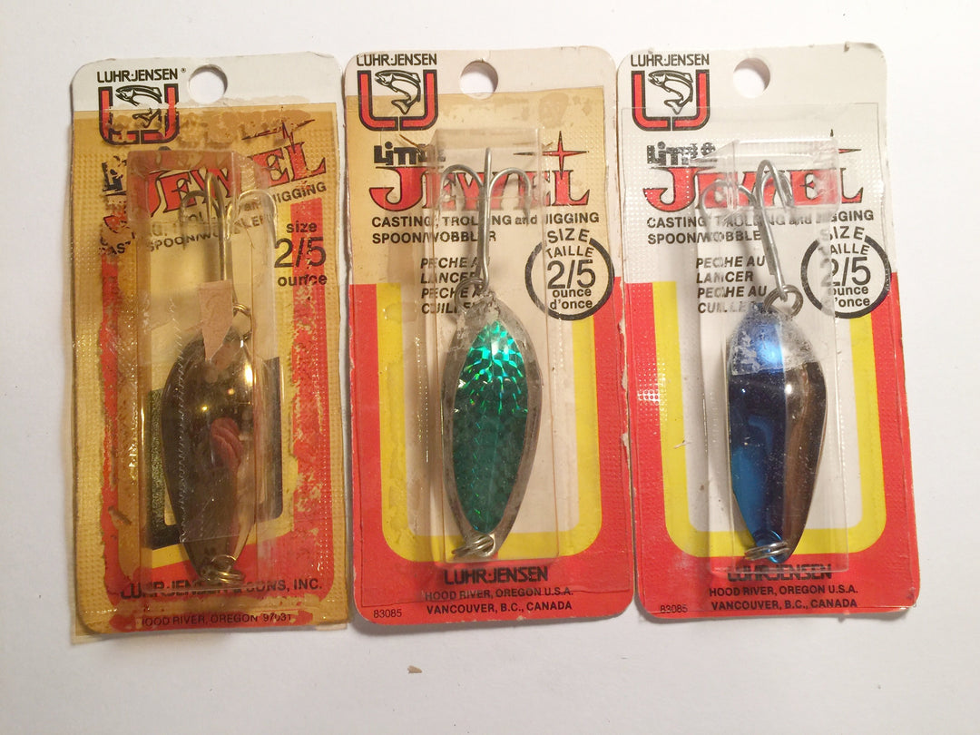 Luhr-Jensen Little Jewel Lures Lot of 3 New on Card 2/5 oz Lot 20