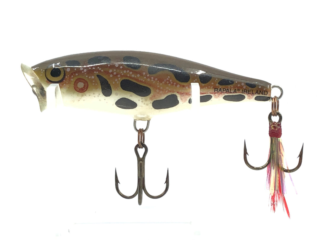 Rapala Skitter Pop Brown with Black Spots and Buck Tail
