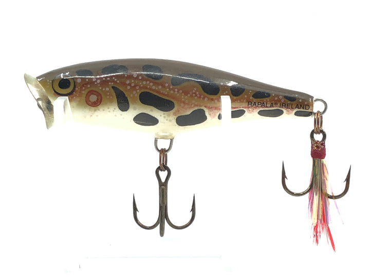 Rapala Skitter Pop Brown with Black Spots and Buck Tail