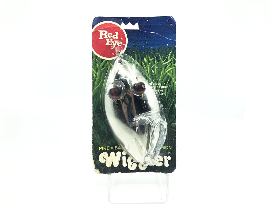 Eppinger Red Eye Wiggler Muskie 2 1/2 oz 8922 Color Nickel Back Nickel on Card