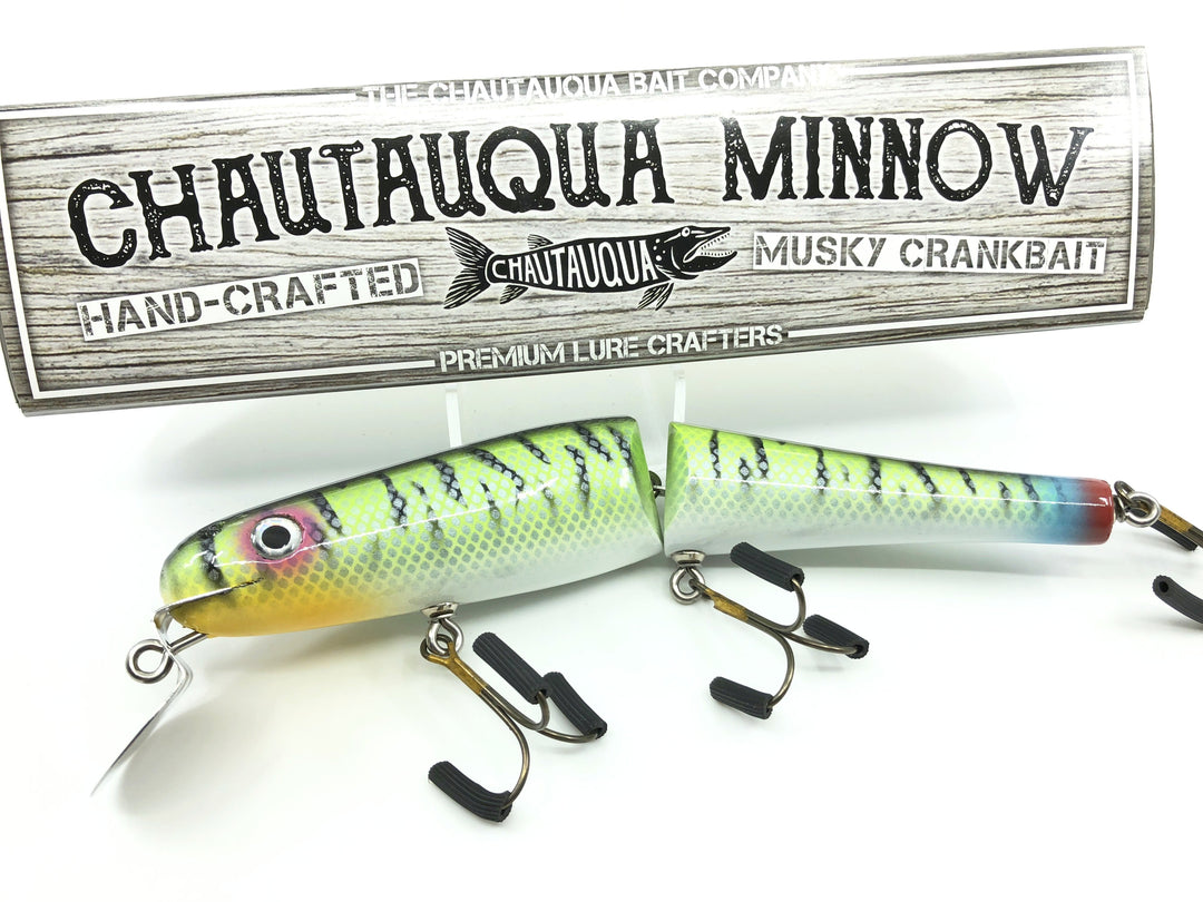 Jointed Chautauqua 8" Minnow Musky Lure Special Order Color "Psychie Pikie"