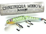 Jointed Chautauqua 8" Minnow Musky Lure Special Order Color "Psychie Pikie"