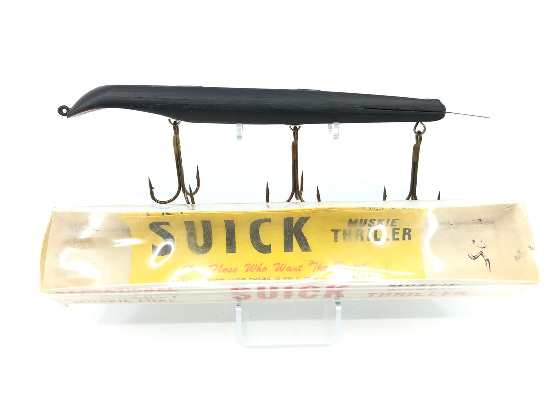 Vintage 9" Suick Muskie Thriller All Black Color New in Box Old Stock