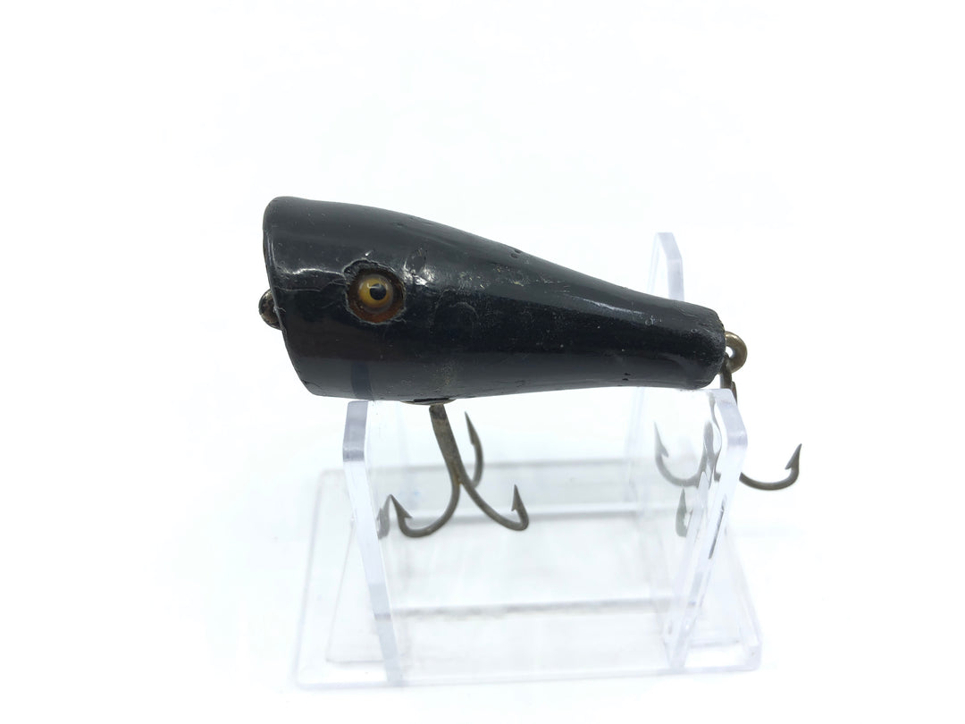 Creek Chub 5900 Midget Plunker in Black Color 5913 Wooden Lure Glass Eyes