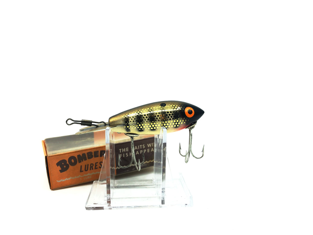 Vintage Wooden Bomber 489 Gold Metascale White Shad Color with Box