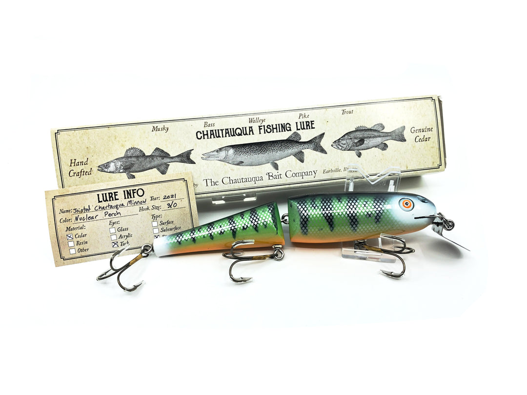 Jointed Chautauqua 8" Minnow Musky Nuclear Perch Color