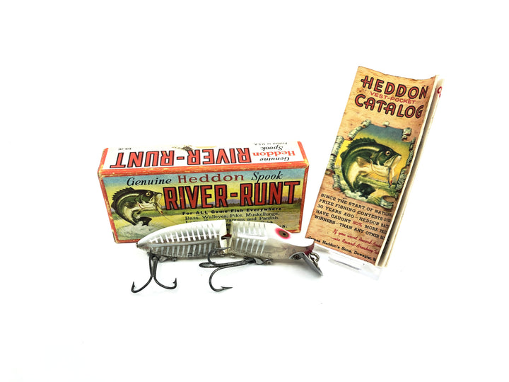 Heddon Jointed River Runt 9330 XRW White Shore Minnow Color with Box