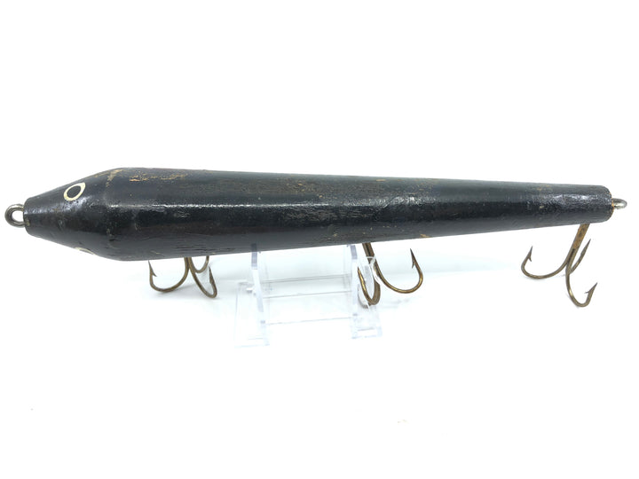 Musky Lure 9" Wooden Bait Teddy Black and White