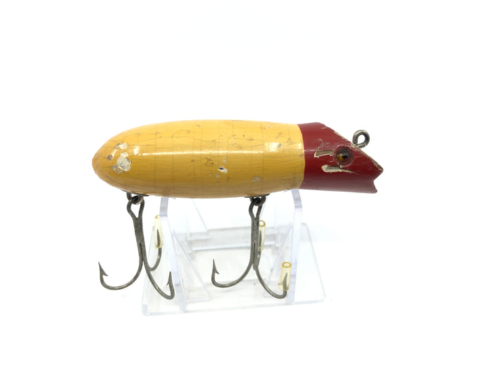 Shakespeare Swimming Mouse 578 Red White Early Model Glass Eyes Round Body