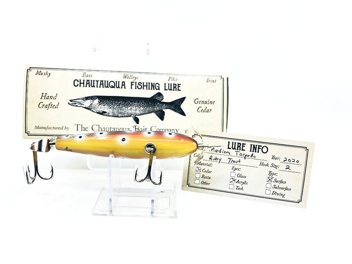 Chautauqua Special Order Wooden Medium Torpedo in Ruby Trout Color 2020