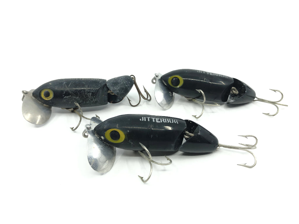 Group of Arbogast Jointed Jitterbugs Black Color