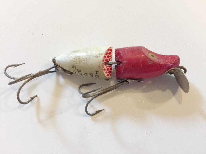 Heddon Jointed River Runt Red Head White Body