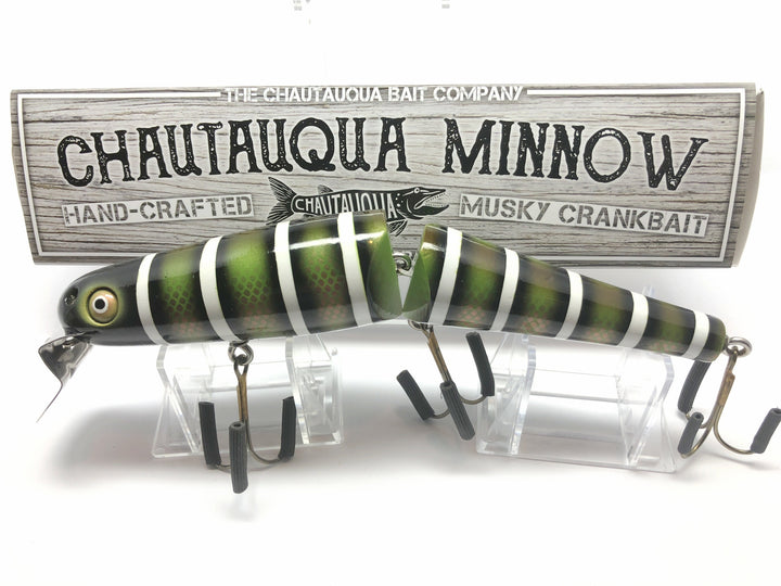 Jointed Chautauqua 8" Minnow Musky Lure Special Order Color "Green Cobra"