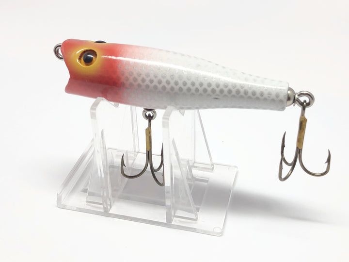 Chautauqua Glass Eyed Popper Wooden Lure in Red and White Color