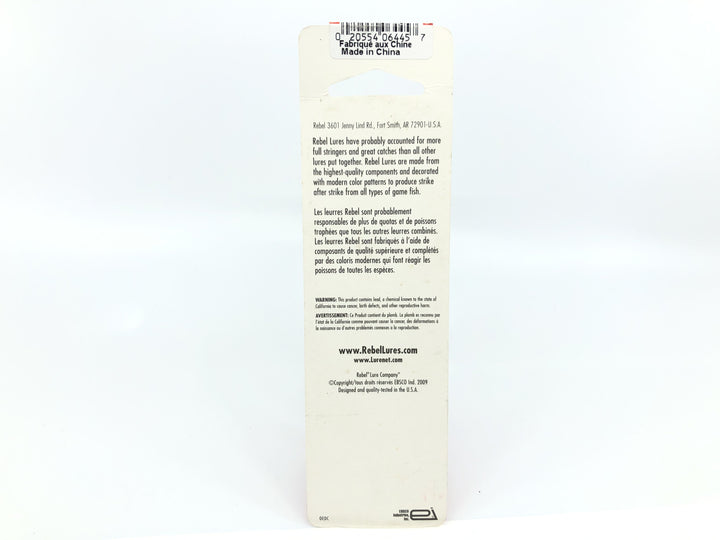 Rebel Minnow Silver with Black Back 4 1/2" New on Card