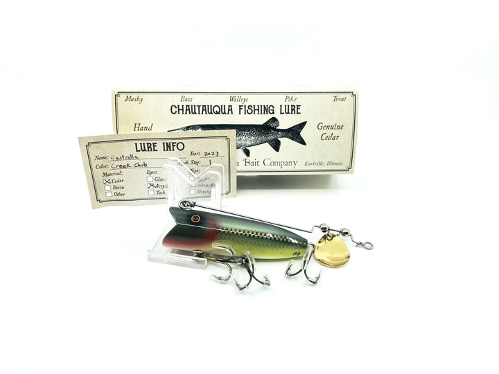 Chautauqua Special Order Wooden Castrolla Minnow, Creek Chub Color