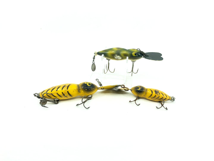 Hellbender Whopper Stopper Trio, Yellow Black Ribs, Frog Color