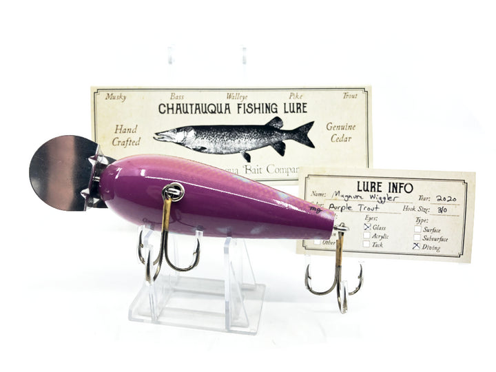 Chautauqua Wooden Glass Eye Magnum Wiggler Purple Trout 2020 Color Custom Lure