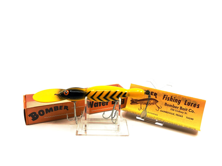 Vintage Wooden Bomber Water Dog 1720 Yellow/Black Ribs with Box