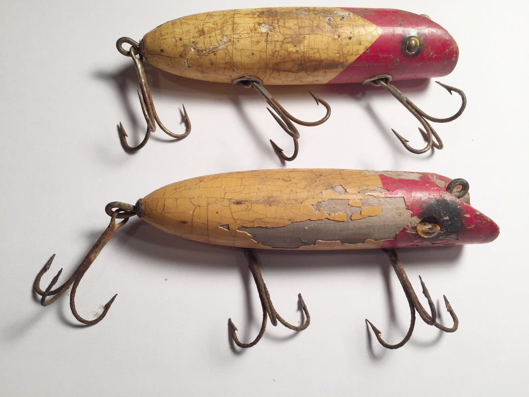 South Bend Bass-Orenos Lot of Two Glass Eyed and Tack Eyed Warriors