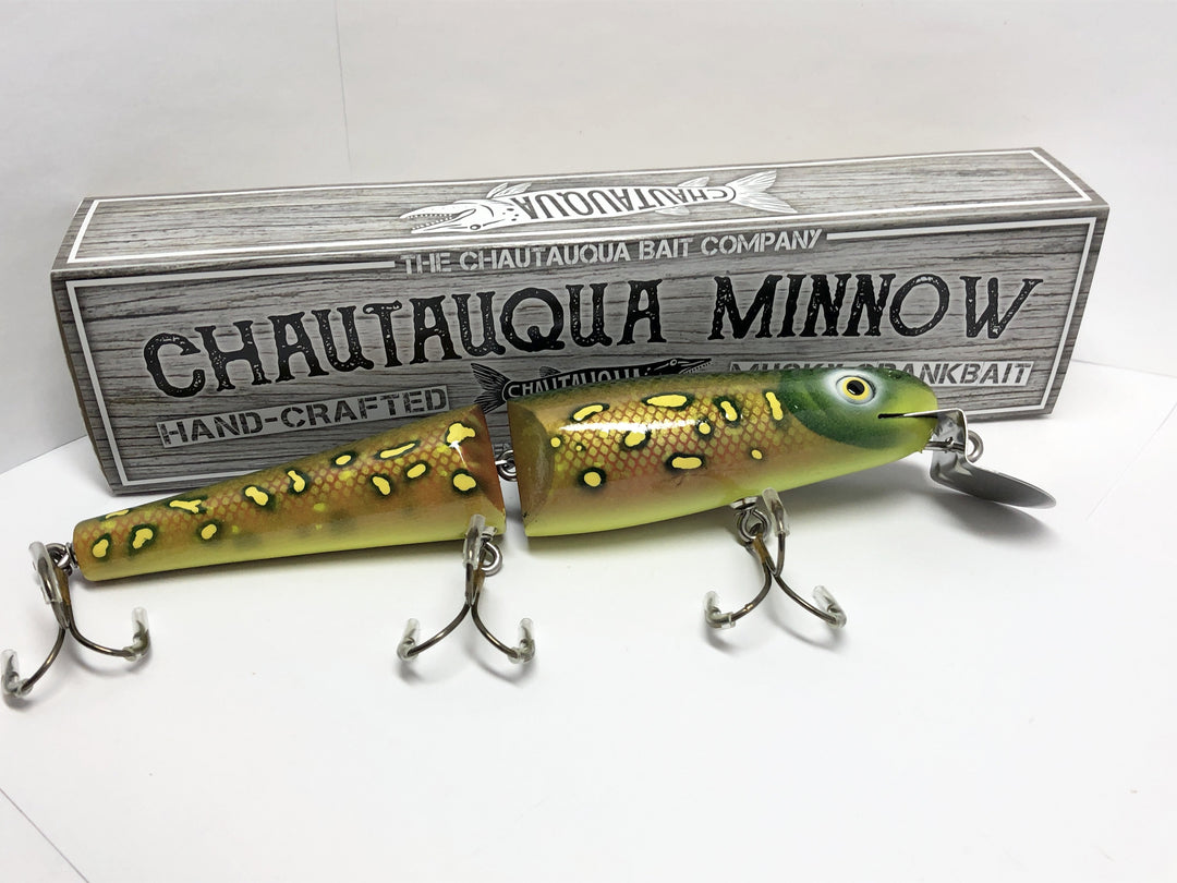 Jointed Chautauqua 8" Minnow Musky Lure Special Order Color "Toxic Trout"