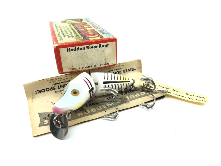 Heddon Jointed Sinking River Runt 9330 XBP Pearl and Black Shore Color with Box