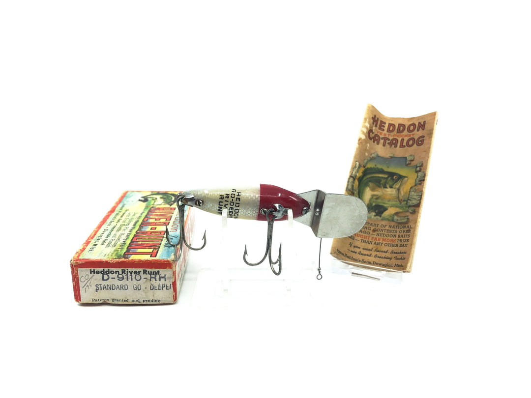 Heddon Go Deeper River Runt D-9110-RH Red Head White Color with Box