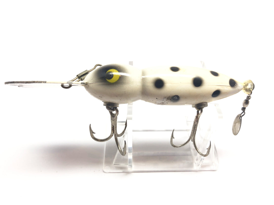 Hellbender Whopper Stopper Type Lure White with Black Dots