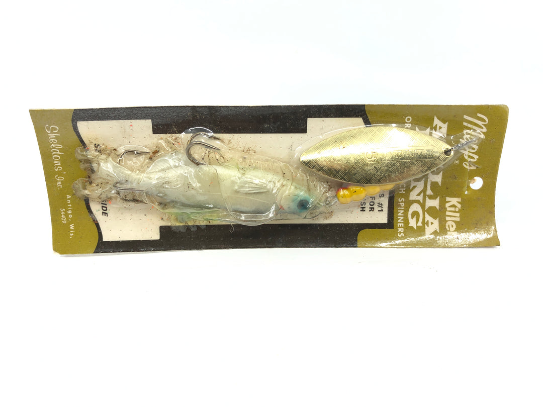 Vintage Sheldon's Mepps Killer Aglia Long 5 with Minnow on Card