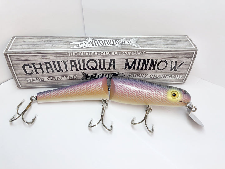 Jointed Chautauqua 8" Minnow Musky Lure Special Order Color "Whitefish"