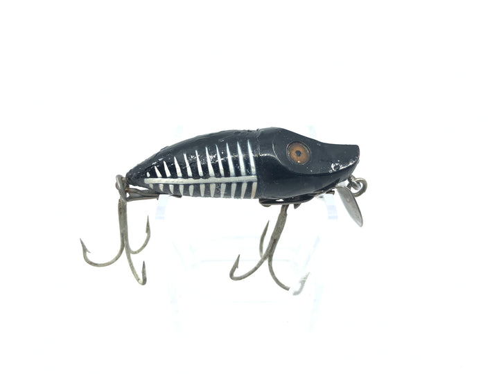 Vintage Heddon River Runt Two Piece Hardware Shrunken Black Shore Color