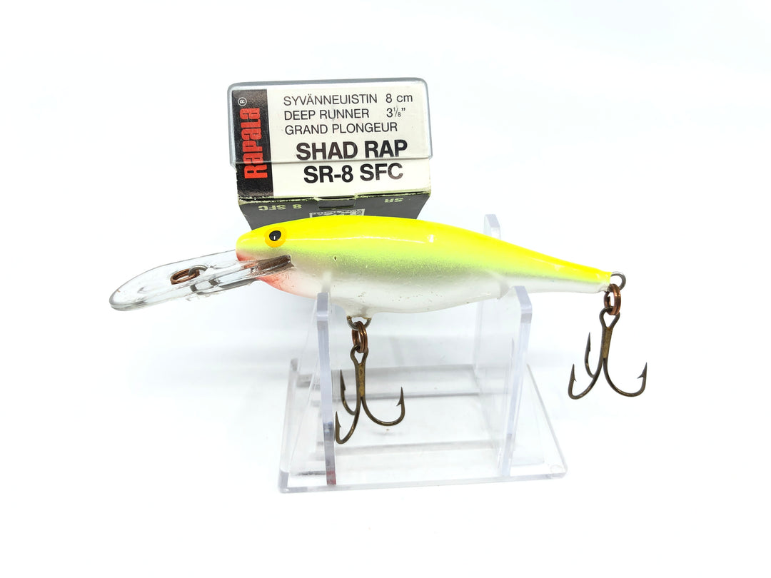 Rapala Shad Rap SR-8 SFC Silver Fluorescent Chartreuse Color New with Box Old Stock